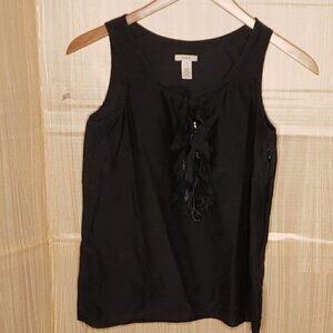 J. Crew Womens Silk Blend Cotton Feel Sleeveless Ruffle Top 6